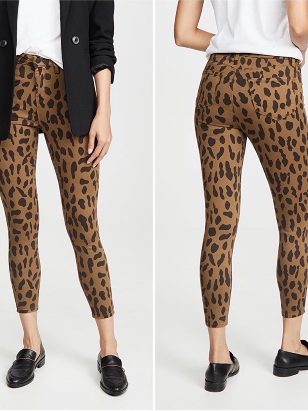 L'AGENCE Brown Leopard-Print Ankle Skinny Jeans